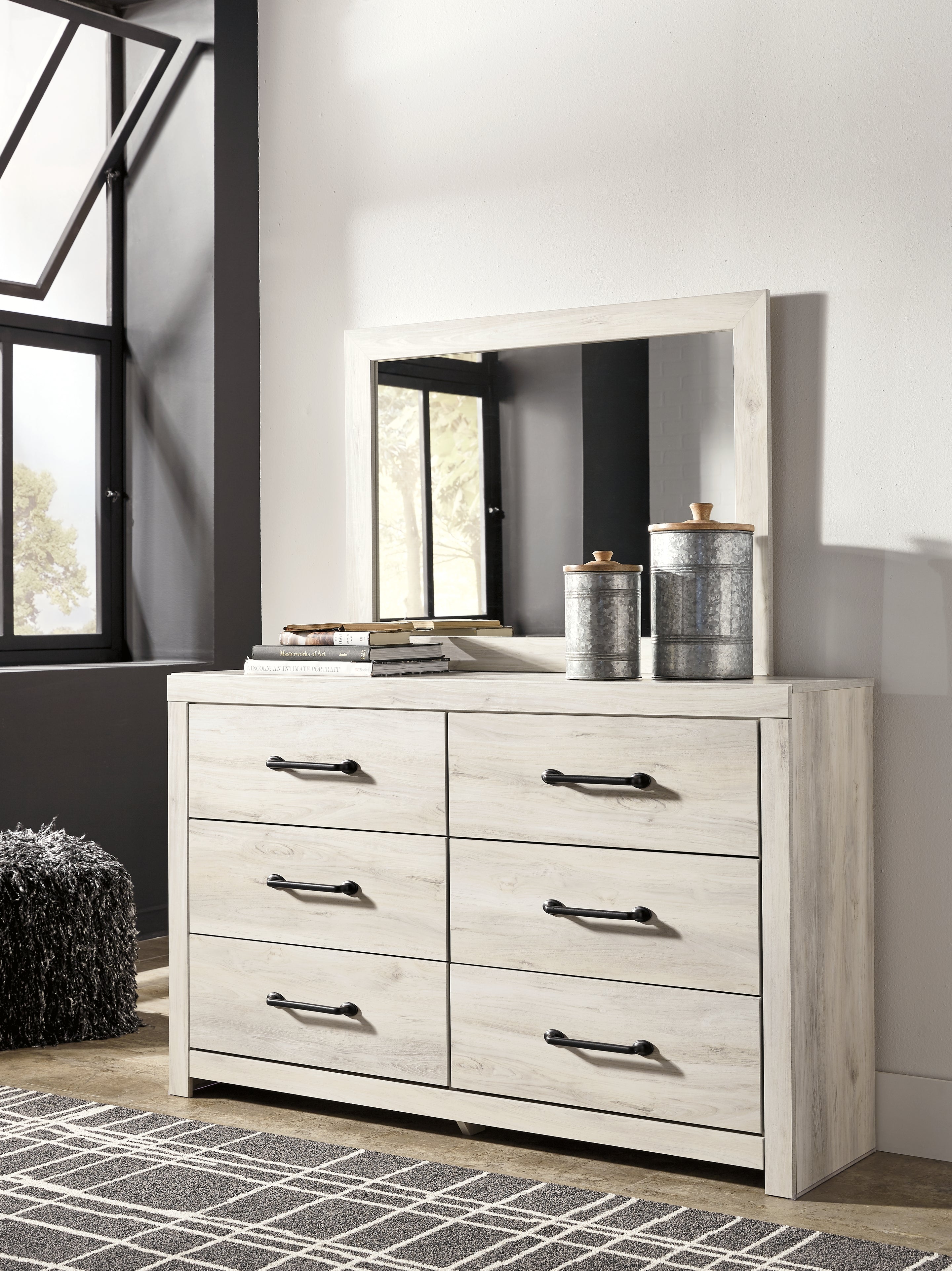 Cambeck King Panel Storage Bed, Dresser, Mirror and Nightstand