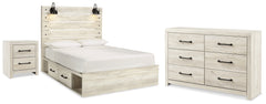 Cambeck Queen Panel Bed with Storage, Dresser and Nightstand