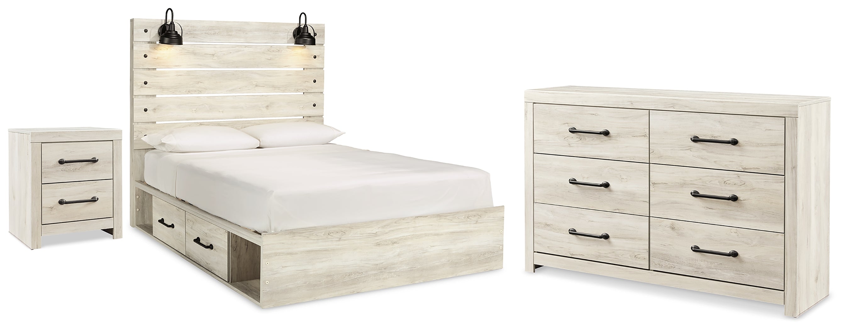 Diamond Furniture - Ashley Furniture - Cambeck Queen Panel Bed with Storage, Dresser and Nightstand - Queen Panel Bed with Storage, Dresser and Nightstand - B192B131