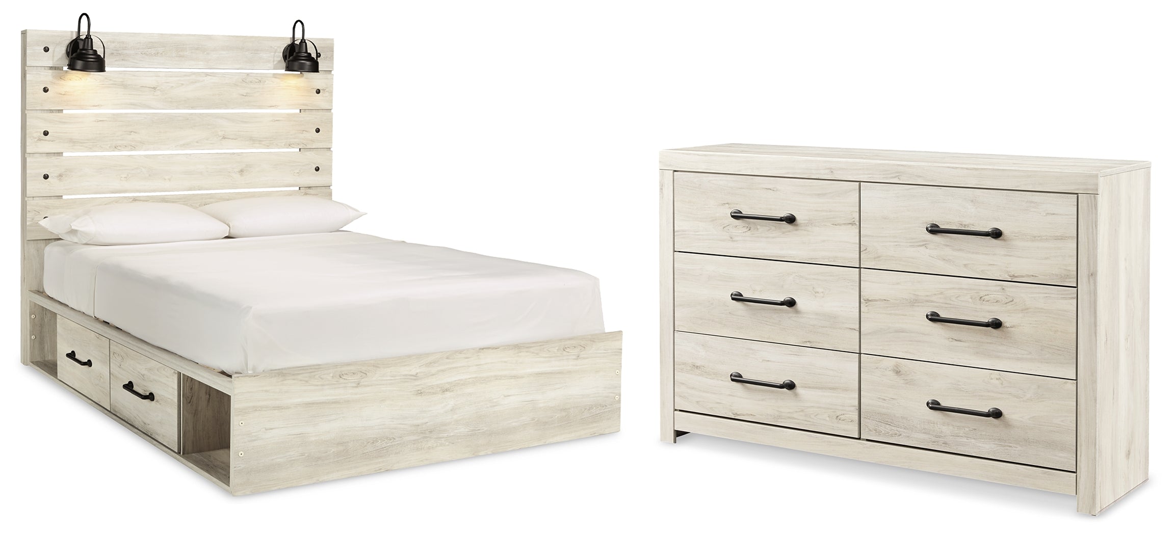 Diamond Furniture - Ashley Furniture - Cambeck Queen Panel Bed with Storage and Dresser - Queen Panel Bed with Storage and Dresser - B192B12