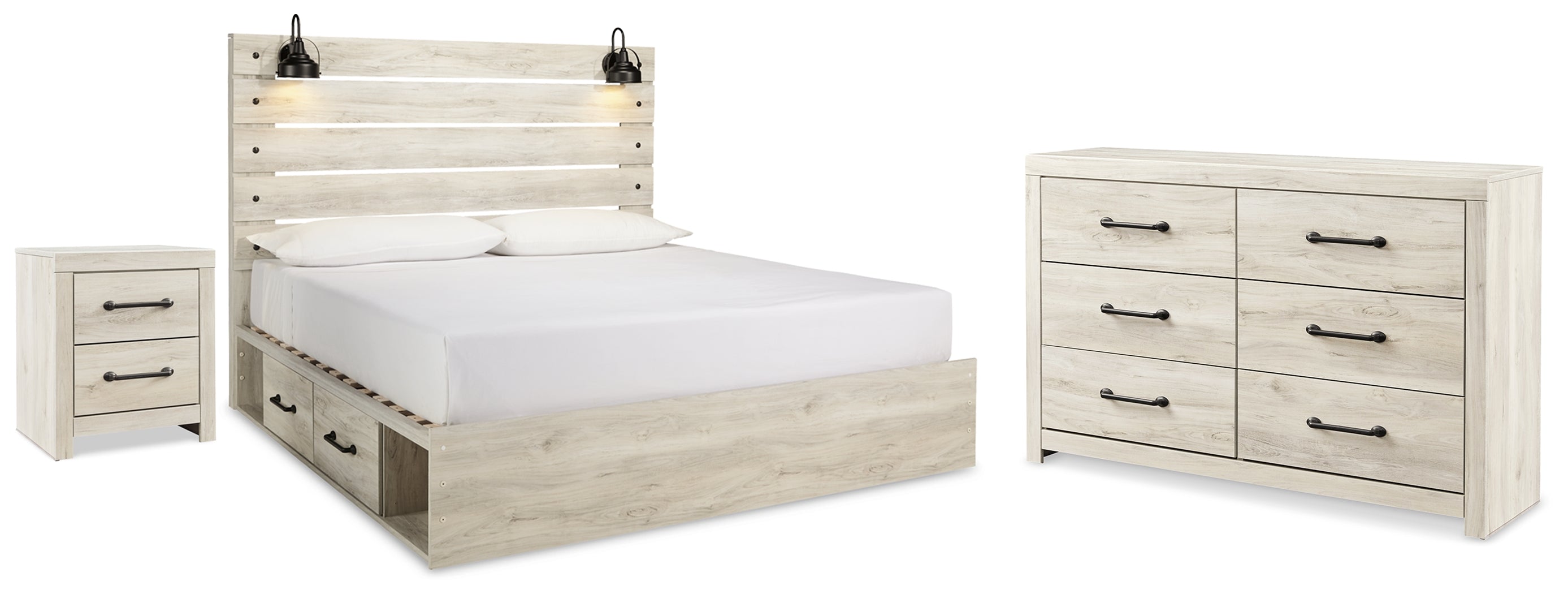 Diamond Furniture - Ashley Furniture - Cambeck King Panel Storage Bed. Dresser and Nightstand - King Panel Storage Bed. Dresser and Nightstand - B192B125