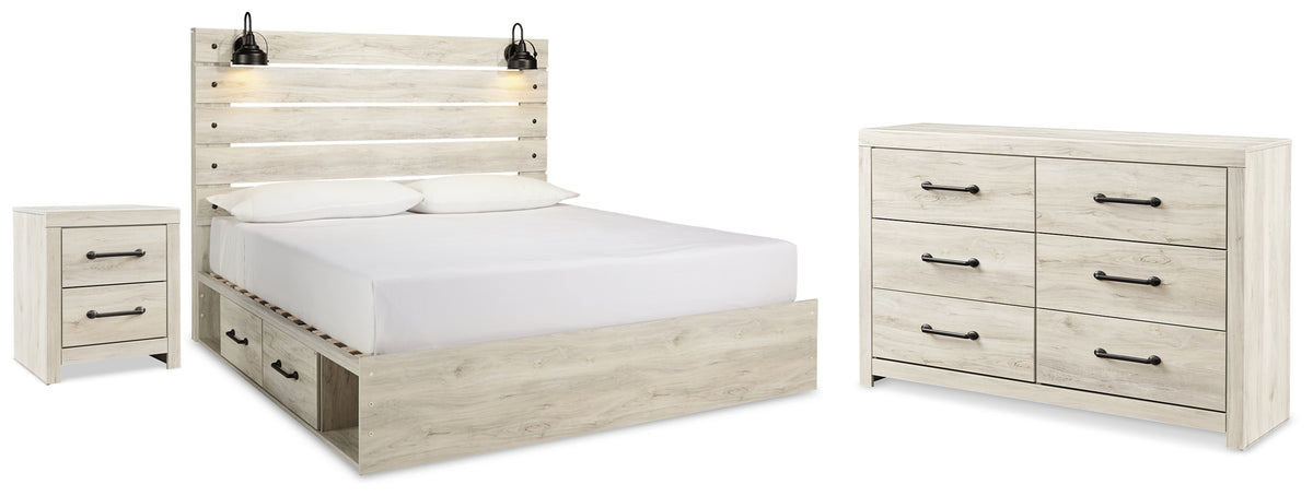 Diamond Furniture - Ashley Furniture - Cambeck King Panel Storage Bed. Dresser and Nightstand - King Panel Storage Bed. Dresser and Nightstand - B192B125