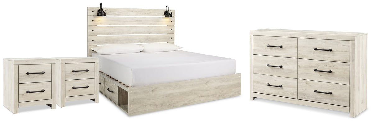 Diamond Furniture - Ashley Furniture - Cambeck King Panel Storage Bed, Dresser and 2 Nightstands - King Panel Storage Bed, Dresser and 2 Nightstands - B192B118