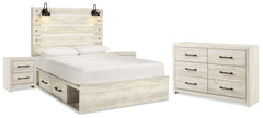 Diamond Furniture - Ashley Furniture - Cambeck Queen Panel Bed with Storage, Dresser and 2 Nightstands - Queen Panel Bed with Storage, Dresser and 2 Nightstands - B192B99