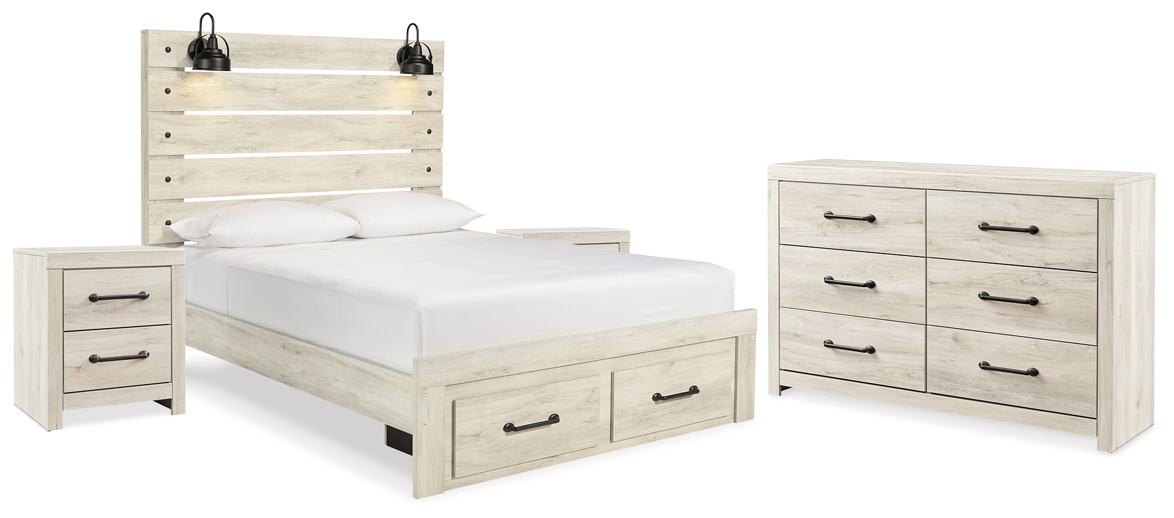 Diamond Furniture - Ashley Furniture - Cambeck Queen Panel Storage Bed, Dresser and 2 Nightstands - Queen Panel Storage Bed, Dresser and 2 Nightstands - B192B76