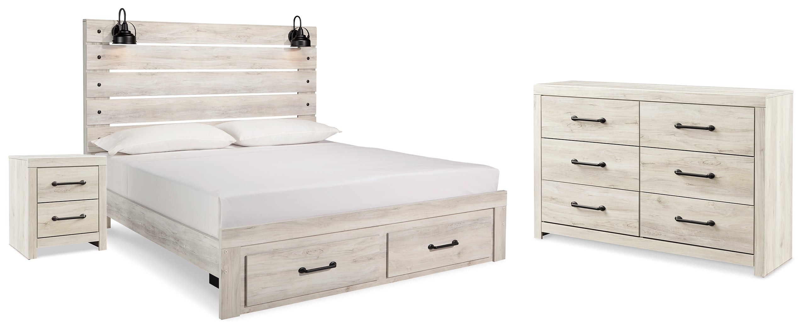 Diamond Furniture - Ashley Furniture - Cambeck King Panel Storage Bed, Dresser and Nightstand - King Panel Storage Bed, Dresser and Nightstand - B192B65