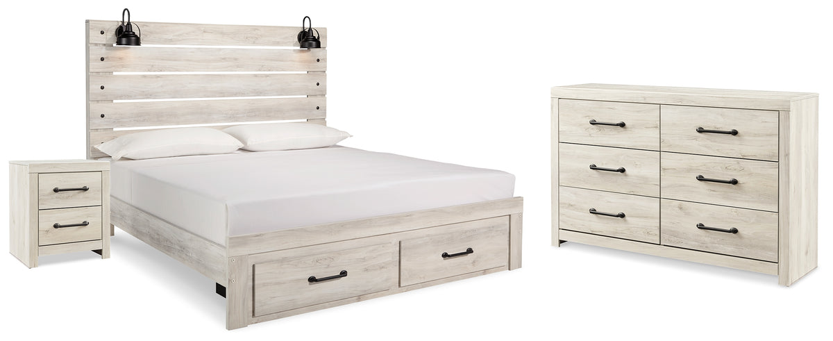 Diamond Furniture - Ashley Furniture - Cambeck King Panel Storage Bed, Dresser and Nightstand - King Panel Storage Bed, Dresser and Nightstand - B192B65
