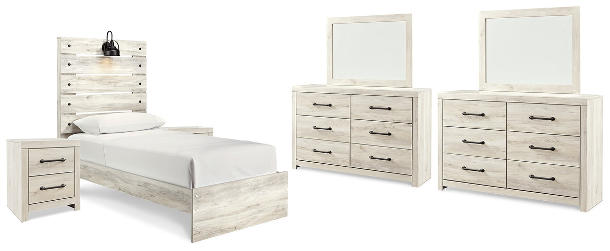 Diamond Furniture - Ashley Furniture - Cambeck Twin Panel Bed, 2 Dressers, 2 Mirrors and 2 Nightstands - Twin Panel Bed, 2 Dressers, 2 Mirrors and 2 Nightstands - B192B88