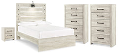 Cambeck Full Panel Storage Bed, 2 Chests and 1 Nightstand