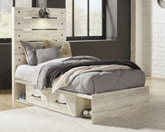 Diamond Furniture - Ashley Furniture - Cambeck Bedroom - Full Panel Bed with 4 Storage Drawers / Whitewash - B192B34