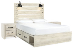 Cambeck Queen Panel Storage Bed and 2 Nightstands