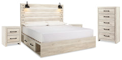 Diamond Furniture - Ashley Furniture - Cambeck King Panel Bed with Storage, Chest and 2 Nightstands - King Panel Bed with Storage, Chest and 2 Nightstands - B192B80