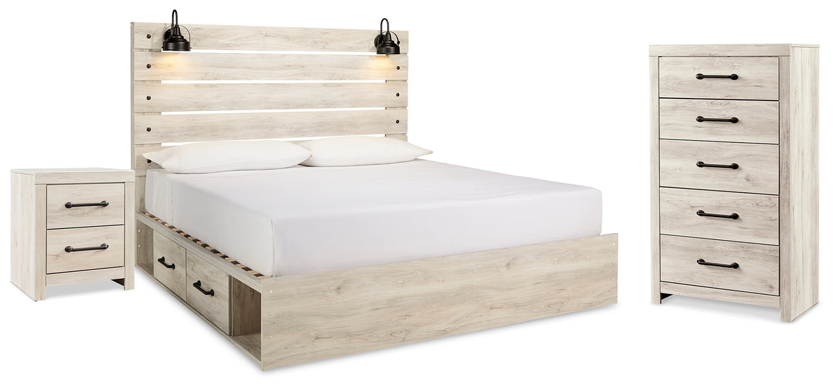 Diamond Furniture - Ashley Furniture - Cambeck King Panel Bed with Storage, Chest and Nightstand - King Panel Bed with Storage, Chest and Nightstand - B192B101