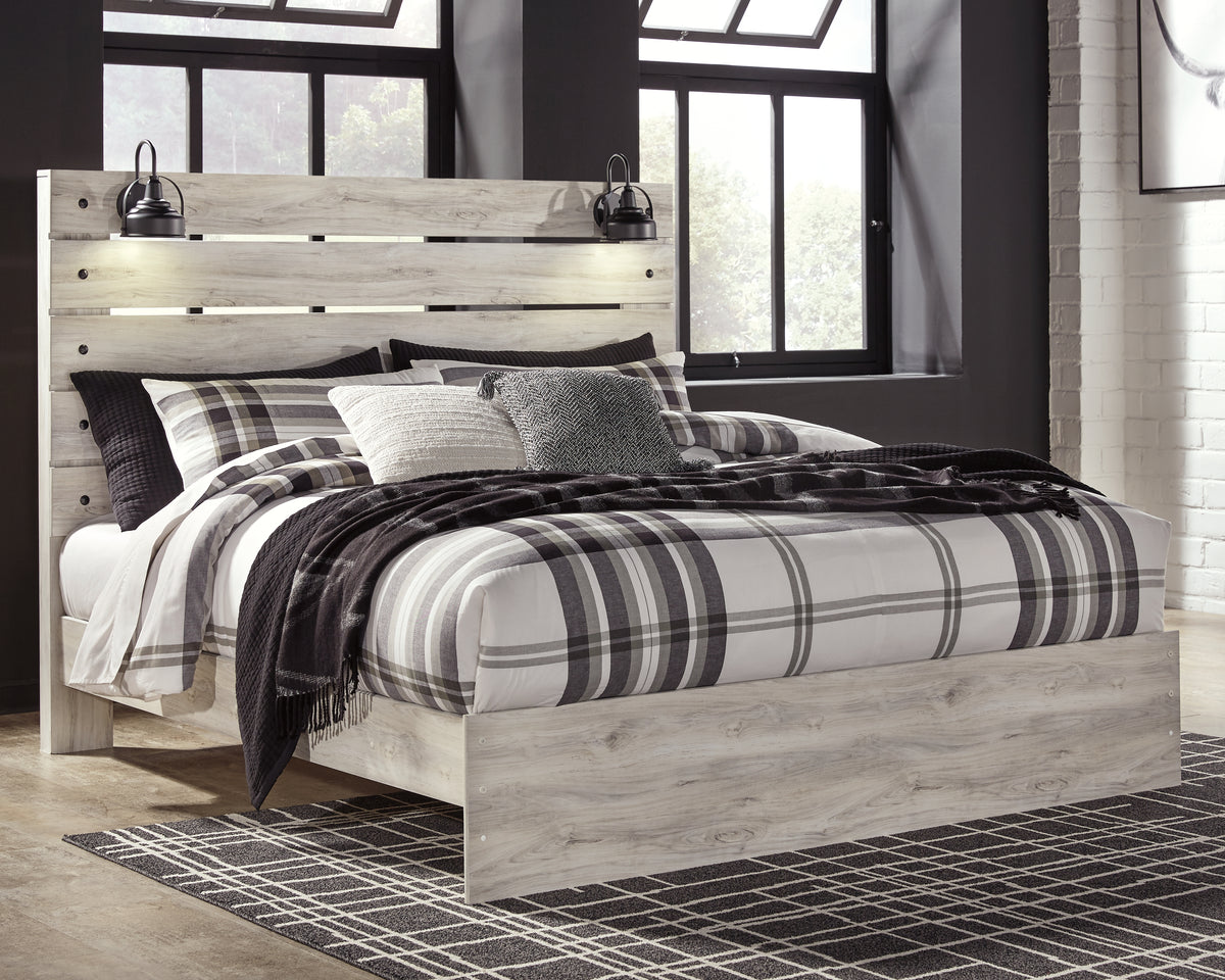 Diamond Furniture - Ashley Furniture - Cambeck King Panel Bed - King Panel Bed / Whitewash - B192B28