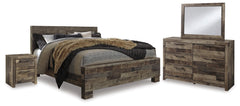Diamond Furniture - Ashley Furniture - Derekson King Panel Bed, Dresser, Mirror and Nightstand - King Panel Bed, Dresser, Mirror and Nightstand - B200B42