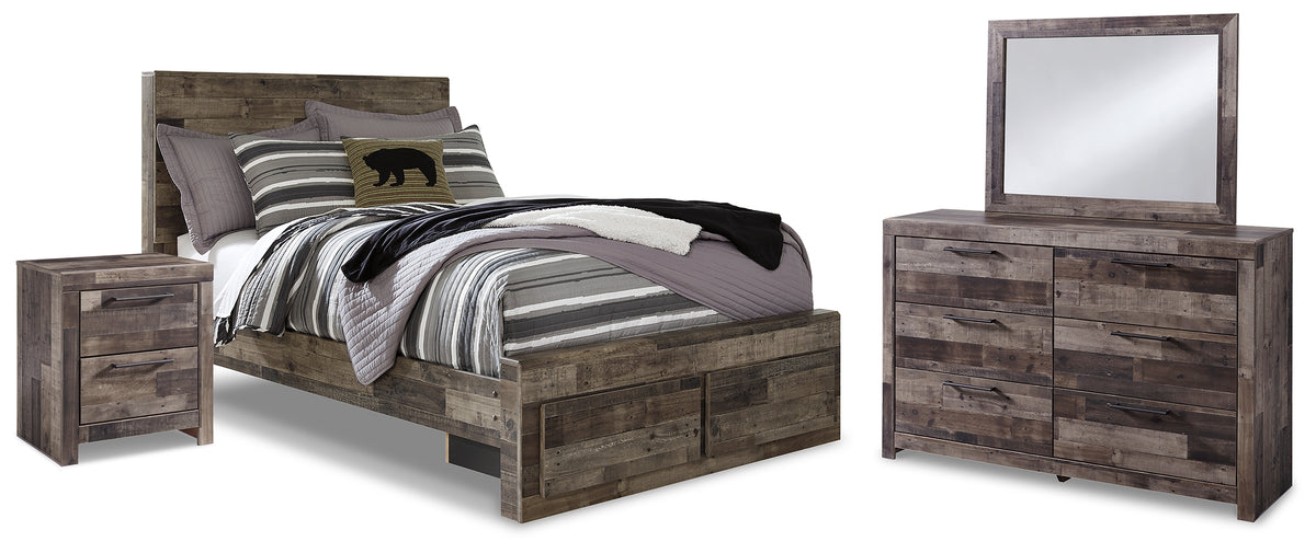 Diamond Furniture - Ashley Furniture - Derekson Full Panel Storage Bed, Dresser, Mirror and Nightstand - Full Panel Storage Bed, Dresser, Mirror and Nightstand - B200B79