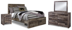 Diamond Furniture - Ashley Furniture - Derekson Full Panel Storage Bed, Dresser, Mirror and Nightstand - Full Panel Storage Bed, Dresser, Mirror and Nightstand - B200B79