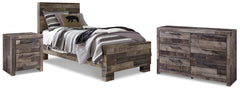 Diamond Furniture - Ashley Furniture - Derekson Twin Panel Bed, Dresser and Nightstand - Twin Panel Bed, Dresser and Nightstand - B200B68