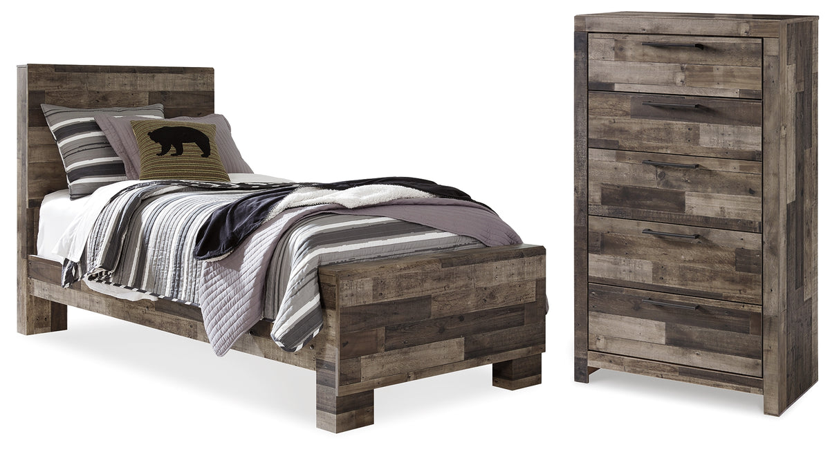 Diamond Furniture - Ashley Furniture - Derekson Twin Panel Bed and Chest - Twin Panel Bed and Chest - B200B66