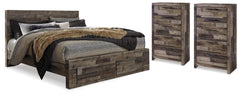 Diamond Furniture - Ashley Furniture - Derekson Queen Storage Bed and 2 Chests - Queen Storage Bed and 2 Chests - B200B67