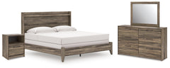 Diamond Furniture - Ashley Furniture - Elbrim King Panel Bed, Dresser, Mirror and Nightstand - King Panel Bed, Dresser, Mirror and Nightstand - PCB2005B26