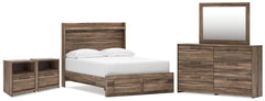 Diamond Furniture - Ashley Furniture - Elbrim Full Panel Storage Bed, Dresser, Mirror and 2 Nightstands - Full Panel Storage Bed, Dresser, Mirror and 2 Nightstands - PCB2005B30