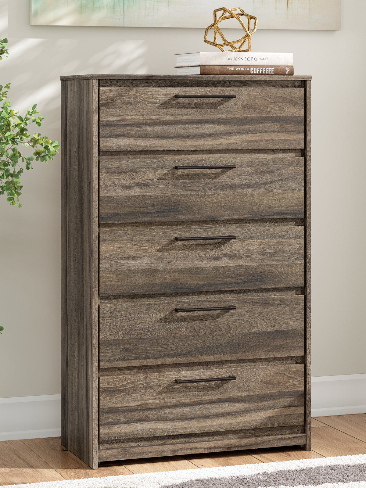 Diamond Furniture - Ashley Furniture - Elbrim Bedroom - Full Panel Storage Bed / Brown - PCB2005B10
