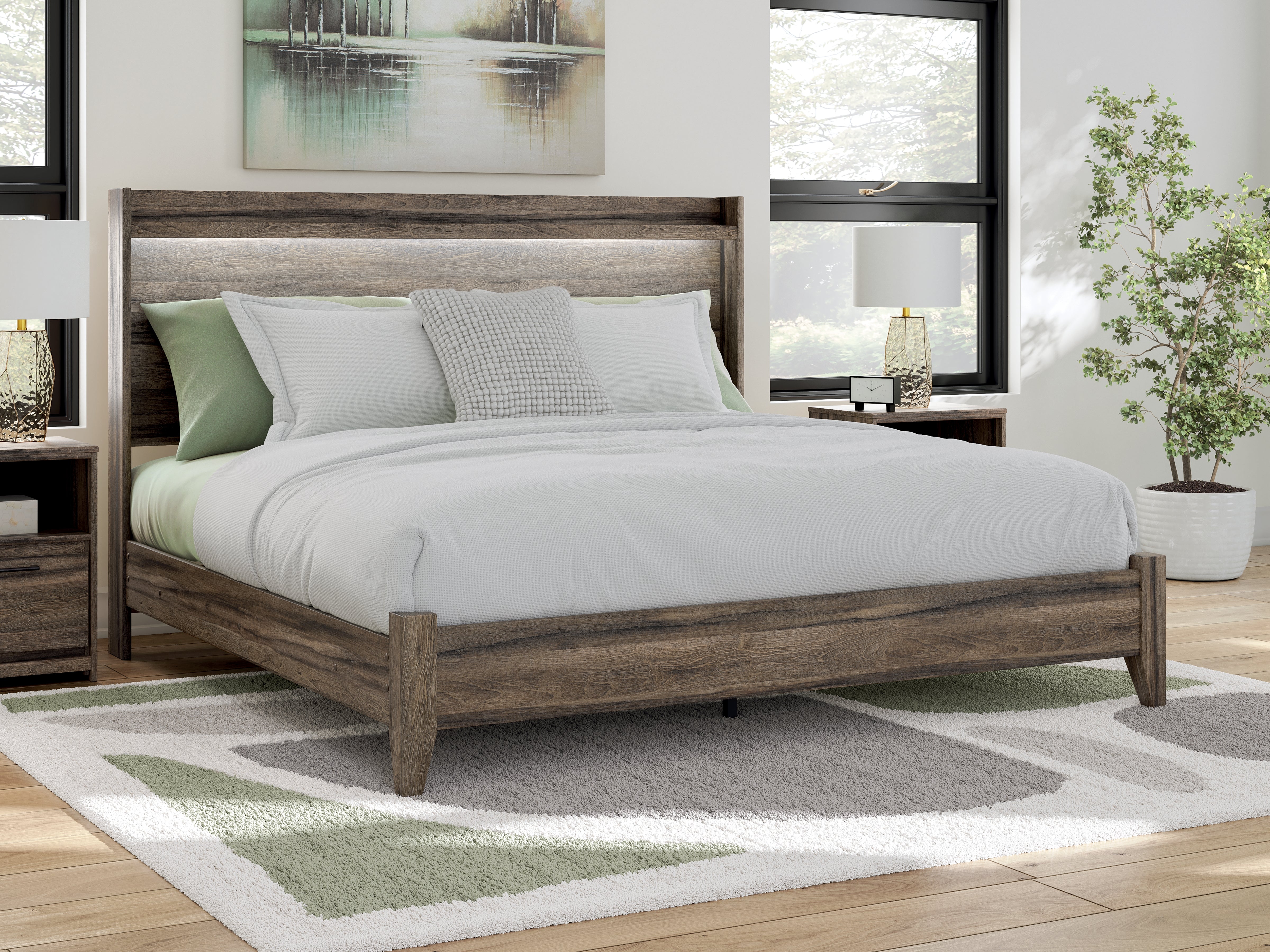 Diamond Furniture - Ashley Furniture - Elbrim King Panel Bed - King Panel Bed / Brown - PCB2005B6