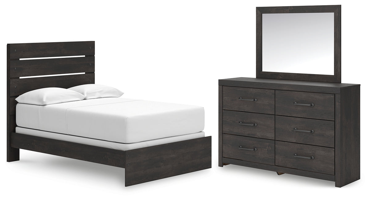Diamond Furniture - Ashley Furniture - Hollivern Full Panel Bed, Dresser and Mirror - Full Panel Bed, Dresser and Mirror - PCB2108B14