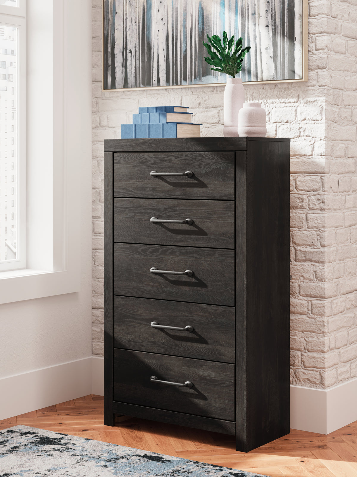 Diamond Furniture - Ashley Furniture - Hollivern Chest of Drawers - Five Drawer Chest - PCB2108-46