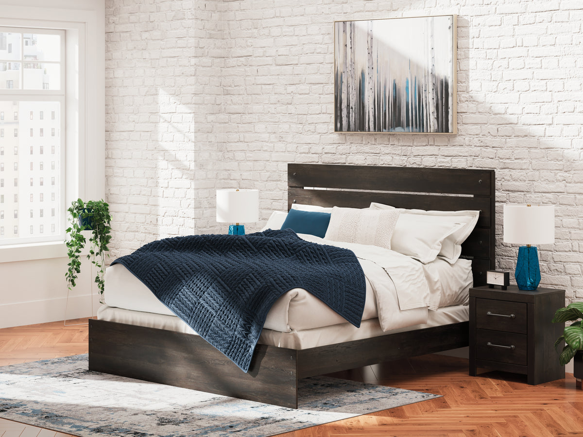 Diamond Furniture - Ashley Furniture - Hollivern King Panel Bed - King Panel Bed / Dark Gray - PCB2108B8