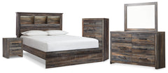 Diamond Furniture - Ashley Furniture - Drystan Queen Bookcase Panel Bed, Dresser, Mirror Chest and Nightstand - Queen Bookcase Panel Bed, Dresser, Mirror Chest and Nightstand - B211B111