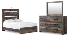 Drystan Full Panel Bed, Dresser and Mirror