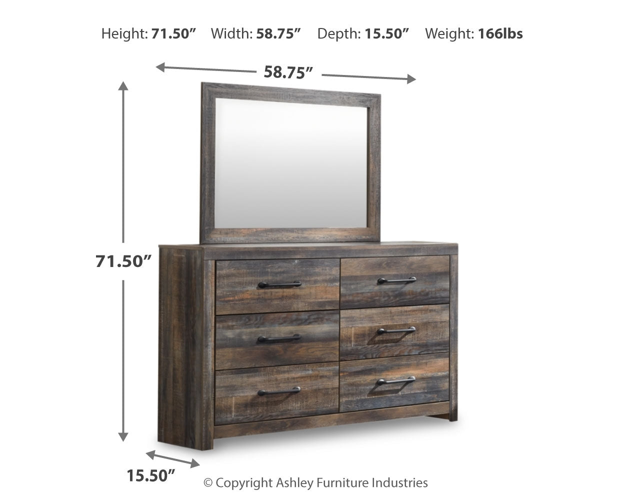 Drystan King Panel Bed with Storage, Dresser, Mirror, Chest and 2 Nightstands