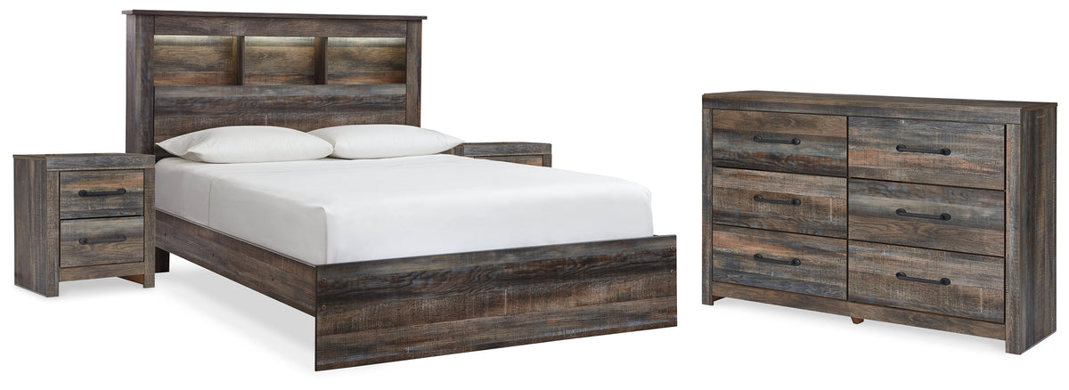 Diamond Furniture - Ashley Furniture - Drystan Queen Bookcase Bed, Dresser and 2 Nightstands - Queen Bookcase Bed, Dresser and 2 Nightstands - B211B87