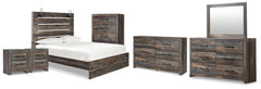Diamond Furniture - Ashley Furniture - Drystan Queen Panel Bed, 2 Dressers, Mirror, Chest and 2 Nightstands - Queen Panel Bed, 2 Dressers, Mirror, Chest and 2 Nightstands - B211B104