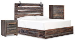 Drystan Queen Panel Bed with Storage, Chest and Nightstand