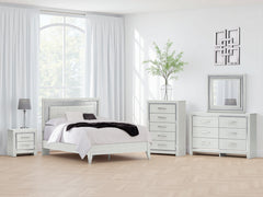 Diamond Furniture - Ashley Furniture - Zyniden Queen Upholstered Panel Bed - Queen Upholstered Panel Bed / Silver - B2114B2