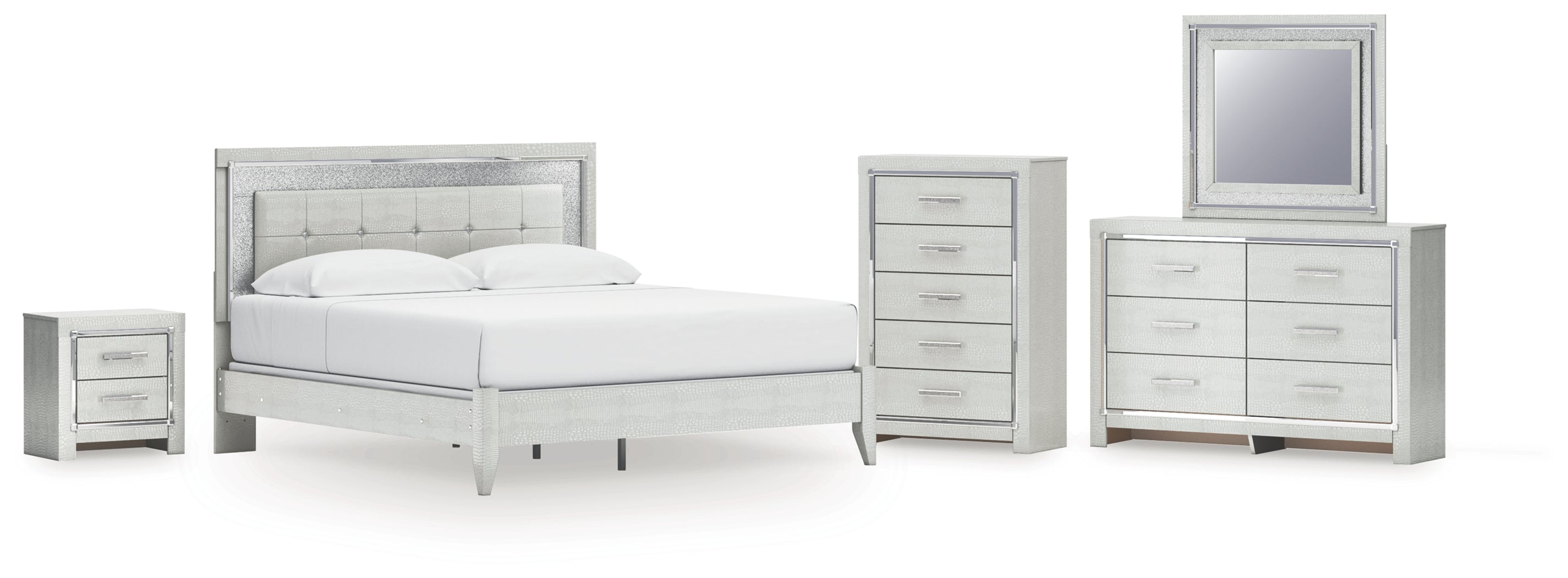 Zyniden King Upholstered Panel Bed