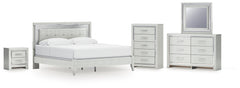 Diamond Furniture - Ashley Furniture - Zyniden King Upholstered Panel Bed, Dresser, Mirror, Chest and Nightstand - King Upholstered Panel Bed, Dresser, Mirror, Chest and Nightstand - B2114B25