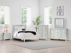 Diamond Furniture - Ashley Furniture - Zyniden Full Upholstered Panel Bed - Full Upholstered Panel Bed / Silver - B2114B4
