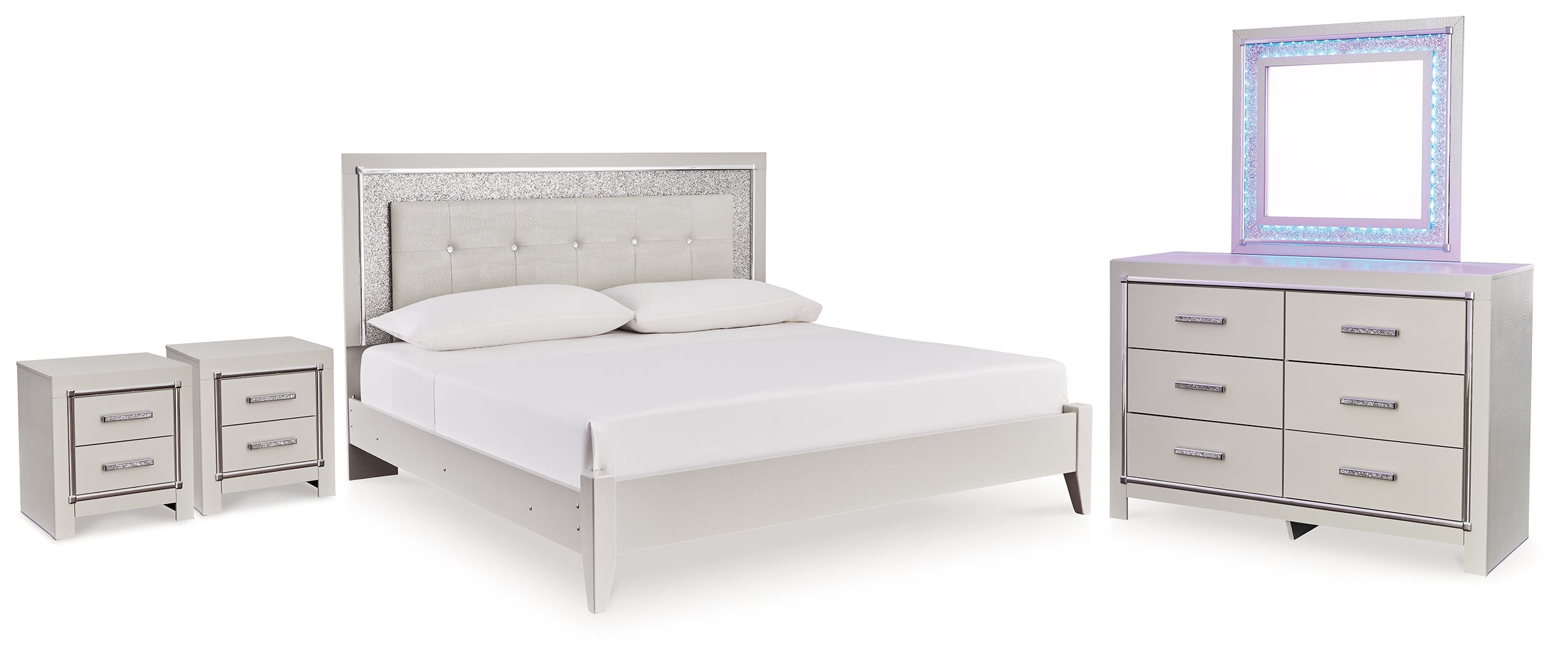 Zyniden King Upholstered Panel Bed