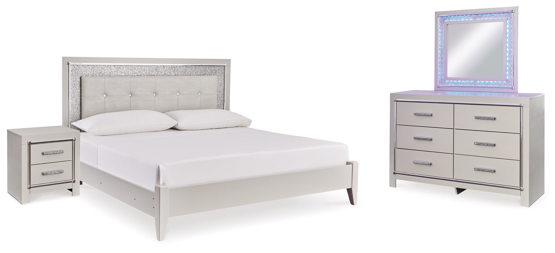Zyniden King Upholstered Panel Bed