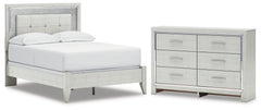 Diamond Furniture - Ashley Furniture - Zyniden Full Panel Bed and Dresser - Full Panel Bed and Dresser / Silver - B2114B27