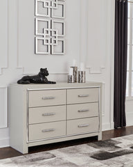 Diamond Furniture - Ashley Furniture - Zyniden Dresser - Six Drawer Dresser / Silver - B2114-31