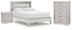 Diamond Furniture - Ashley Furniture - Zyniden Queen Upholstered Panel Bed, Chest and Nightstand - Queen Upholstered Panel Bed, Chest and Nightstand - B2114B19