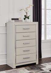 Diamond Furniture - Ashley Furniture - Zyniden Chest of Drawers - Five Drawer Chest / Silver - B2114-46