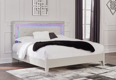 Diamond Furniture - Ashley Furniture - Zyniden King Upholstered Panel Bed - King Upholstered Panel Bed / Silver - B2114B3