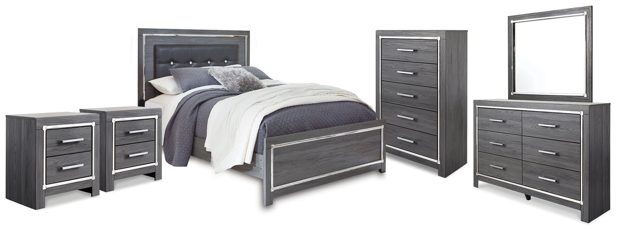 Diamond Furniture - Ashley Furniture - Lodanna Queen Panel Bed, Dresser, Mirror, Chest and 2 Nightstands - Queen Panel Bed, Dresser, Mirror, Chest and 2 Nightstands - B214B49