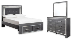 Diamond Furniture - Ashley Furniture - Lodanna Full Storage Bed, Dresser and Mirror - Full Storage Bed, Dresser and Mirror - B214B9